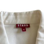STAUD  White Cropped Denim Truckee Jacket Size Medium Photo 3