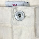 Vineyard Vines  Womens Straight Crop High Rise Corduroy Pants Raw Hem Ivory 26 Photo 3