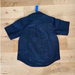 Adidas  - Denim Short Sleeve Button Front Shirt in Blue Photo 2