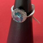 Bomb Party RBP2350 LC Aquamarine & White Topaz on Rhodium Size 7 Ring NWT Photo 0