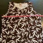 Chico's  2 Sleeveless Leaf Print Brown Maxi Dress‎ Size Large Stretch Travel Knit Photo 5