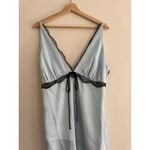 FOR LOVE & LEMONS Mariella Lace Trim Satin Maxi Dress in Blue Size XL Photo 5