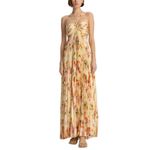 ALC Frank ALC Moira Satin Pleated Maxi Dress Floral Multi SZ4 Photo 1