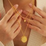 Boho Coin Necklace Boho Necklace Gold Double Layer Necklace Set Photo 2