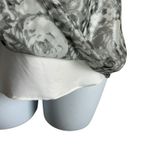 ECI Women Top 4 Metallic Silver Floral Rhinestone Neck Babydoll Disco Glam Boho Photo 5