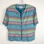 Adrianna Papell Boutique Plus Size 18 Skirt Suit Blue Silk Midi Short Sleeve 604 Photo 1