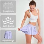 Source Unknown 2 in 1 Womens Flowy Athletic Shorts for Running,Yoga,Workout,Biker Butterfly XL Photo 2