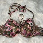 H&M  olive green floral push up bikini top Photo 1