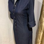 Demin dress with button up front and side slits Blue Photo 1