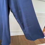 Patrick Christopher Dark Blue 100% Silk Band Collar Gold Button Blouse 18W Photo 6