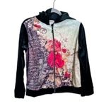 Coldwater Creek floral velvet zip up hoodie Size XS Photo 0