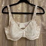 Cacique Vintage intimates white lace no padding bra, size 40D GUC Photo 0