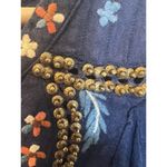 Anthropologie Crewneck Embroidered Tunic Dress Size XL Petite Short Navy Blue Photo 8