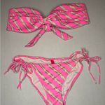 Victoria's Secret Pink and Gold Striped Bikini Set Photo 10