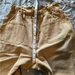 Bohme Women's Tan Straight Leg Khaki High Rise Paper Bag Pants Size Small Photo 11