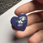 Hand Crafted Hand Made Purple Enamel Heart Brooch Pin Photo 5