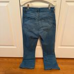 Loft Curvy Button Front High Rise Kick Crop Jeans in Bright Mid Indigo Wash Photo 2