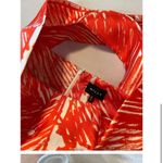 Milly Orange White Satin Sz 12 Lined Formal Dress Sleeveless Cross back Prom EUC Photo 5