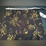 Ralph Lauren Lauren  Irina Metallic Matte Gold Black Floral Chiffon Skirt S Photo 3