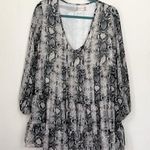 Altar'd State Altar’d State Long Sleeve Tiered Dress ~ Croc Snake Animal Print ~ Size S Photo 0