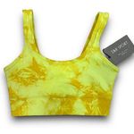 NEW E&R Sport Electric & Rose Athletic Athleisure Sports Bra Yellow Tie Dye XS Photo 0