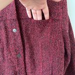 J.Jill Women Tweed Long Sleeve Snap Jacket Shacket Burgundy Size XL Photo 8