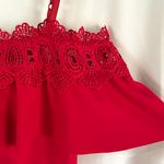 BCX New Lace Trim Ruffle Off Shoulder Spaghetti Strap Bodycon Dress Red Photo 7