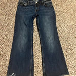 Wrangler  Boot Cut Jeans‎ Frayed Hem Dark Wash Denim Junior Size 11/12x32 Photo 0