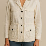 Faherty ‎ White Linen And Cotton Utility Jacket Photo 0