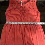 Free People  Lace Trimmed Skater Tank Dress Coral Orange Boho Size XS Photo 10