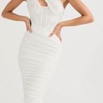House Of CB  L D-DD 'Valentina' Ivory‎ Asymmetric Cutout Midi Dress NWOT Photo 0