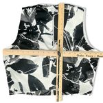 Lucy Paris Black White Flowers Floral Brocade Crop Top Mini Skirt Set size M Photo 4