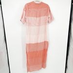 ONIA Womens Cotton Lagenlook Renee Striped Button Front Shirt Dress Size S Coral Photo 7