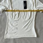 Lulus  Women’s Sweetness Simplified white Ribbed Short Sleeve Top size Small Photo 1