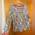 Disney  Pajama Top Shirt Holiday Christmas Cocoa Desserts Mickey Minnie Mouse NWT Photo 3