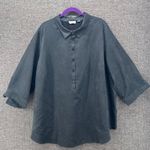 Joan Rivers Womens Button Tunic Blouse Size 28W Faux Suede Oversized Warm Cozy Gray Photo 0