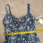 Kensie  Knot Front Embroidered Chambray Denim Midi Dress Blue 6 Photo 9