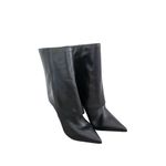 Black Suede Studio Fold Over Leather Booties Size 9.5US Angular Heel Black Photo 1