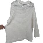 Talbots NWT  Open Stitch‎ Johnny Collar Pullover Crochet Knit Sweater White Sz 2X Photo 9