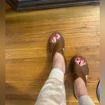 Timberland NEW BROWN LEATHER COMFORT WEDGE PLATFORM SANDALS SIZE 7 Photo 1