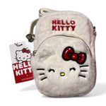 Hello Kitty  Plush White Phone Holder Crossbody Bag Purse NWT Photo 0