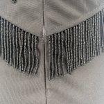 Vintage 90s Betsy & Adam Beaded Fringe Mini Dress Cocktail Bodycon Black XS Photo 7