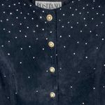 Vintage Positano Pelle Rhinestone Leather Jacket Size M Photo 2