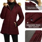 Women's Warm Winter Coat Heavy Puffer Jacket Parka with Fur Trimmed Hood Photo 2