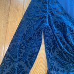 David's Bridal blue floral paisley velvet king sleeve formal dress Photo 4