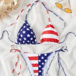 SheIn American Flag Print Bikini XS NWOT Photo 0