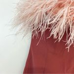House Of CB ALEXA Warm Pink Mini Dress Feather Trim Photo 7