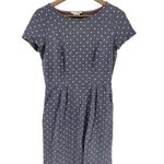 Boden Phoebe Jersey Cotton Gray Blue Dress Short Sleeve Pockets Polka Dot US 6R Size 6 Photo 0