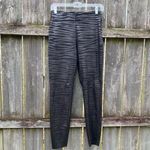ZARA Black Faux Leather Zebra Leggings | XS Photo 2