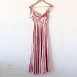 Ladivine Satin Spaghetti Straps Formal Evening Maxi Gown in Dusty Pink Size M Photo 5